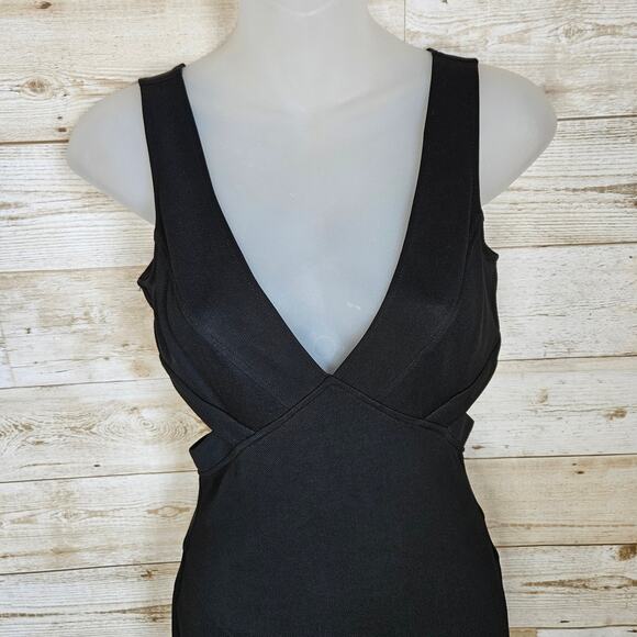Zac Posen Black Jax Bandage Dress Size 0 Mermaid Formal Cut Out Special Occasion - Picture 5 of 16